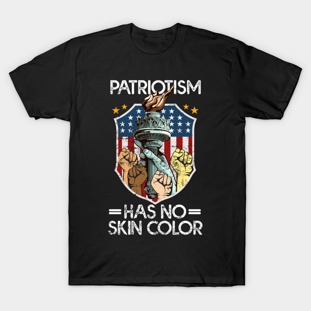 Patriotism Has No Skin Color Vintage T-Shirt by cotevalentine